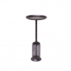 Круглый журнальный столик из стекла и металла Luster Black 69-22448 