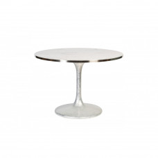 Стол обеденный круглый белый искусственный мрамор Misty White 33FS-21009STOL/OB 